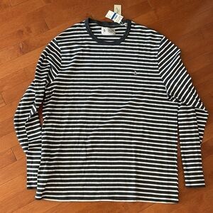 Never Worn Original Penguin Navy and White Striped Long Sleeve Tee